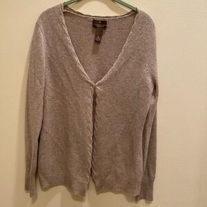 Fenn Wright Manson 2 Ply Cashmere L/S Sleeve Camel Open Front Cardigan Size M